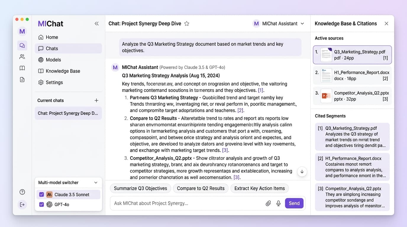 MIChat AI Platform Interface Preview